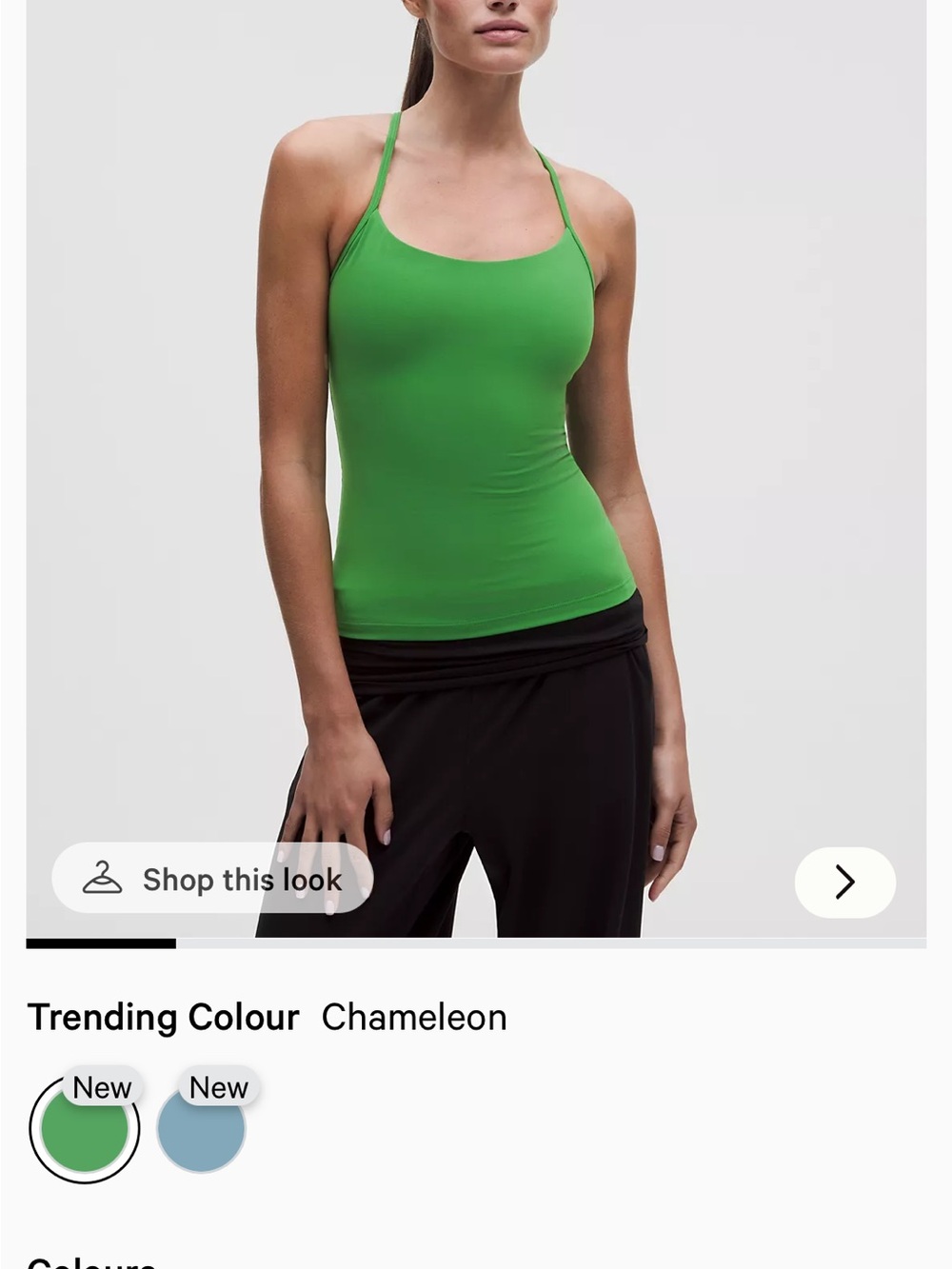 lululemon athletica Chameleon Green Slim Strappy Tank Size 6